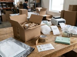 A courier holding packages, illustrating best packaging materials for e-commerce sellers.
