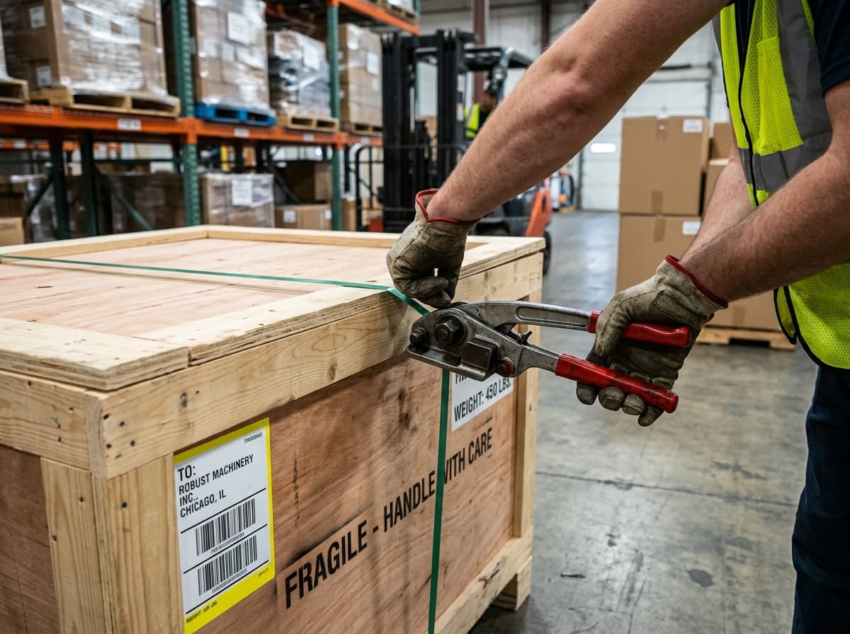A courier holding packages, illustrating shipping large items.