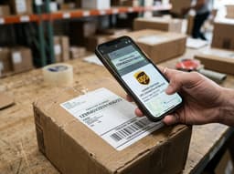 A courier holding packages, illustrating identifying a carrier from a tracking number.
