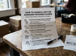 A courier holding packages, illustrating handling lost or damaged package claims.
