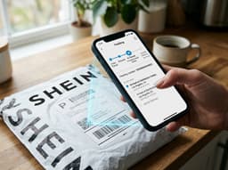 A courier holding packages, illustrating tracking a Shein order.