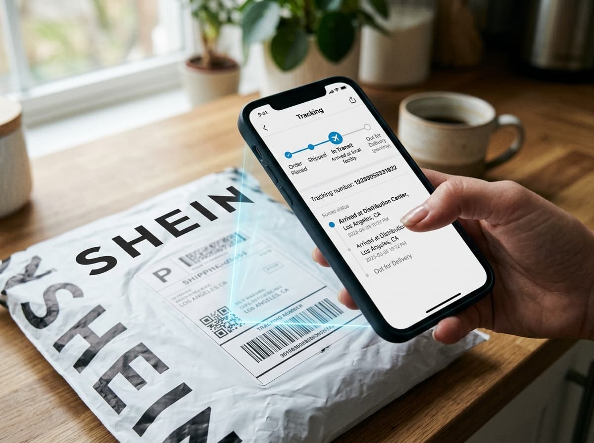 A courier holding packages, illustrating tracking a Shein order.